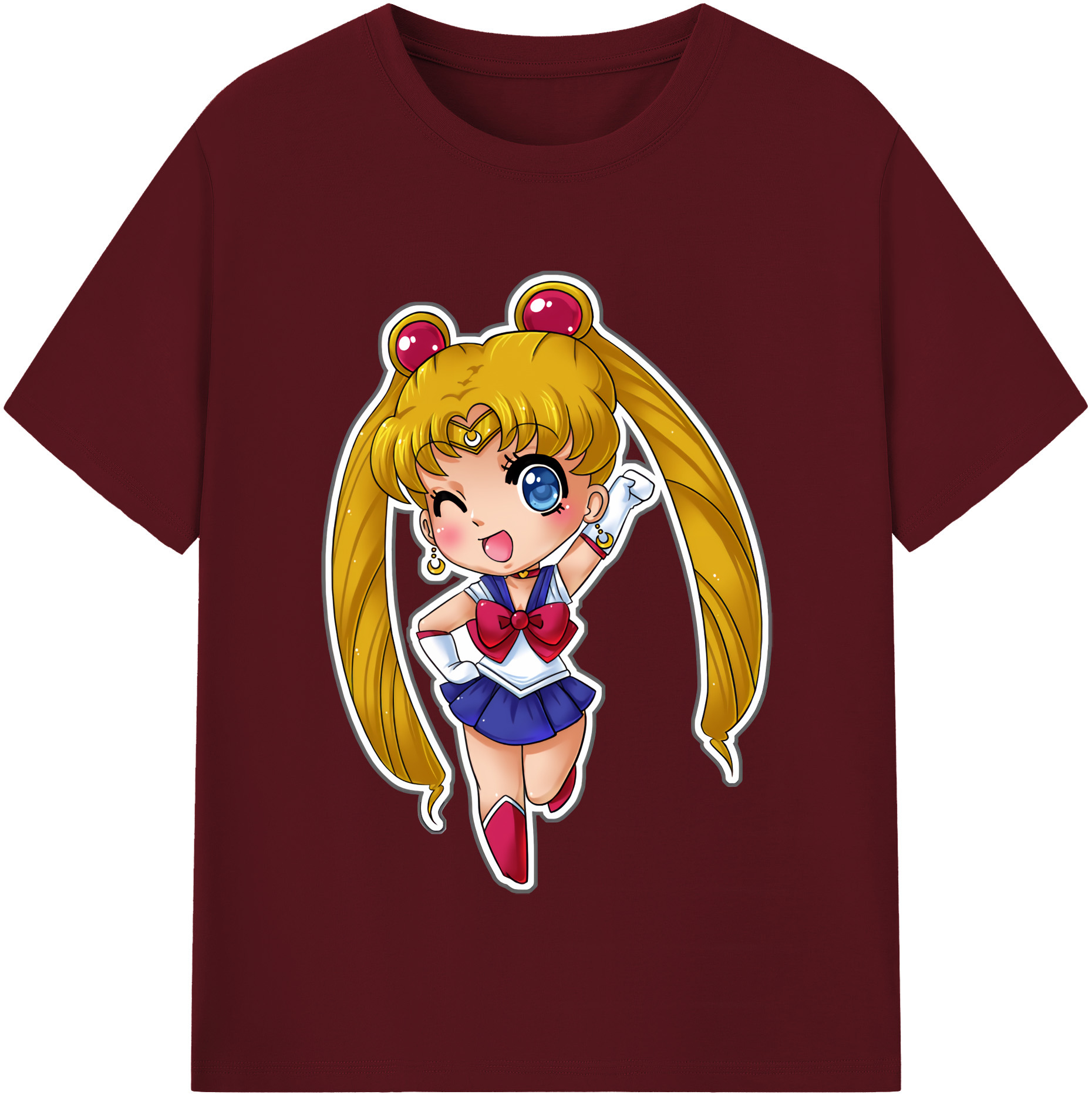 （画像用） 美少女戦士セーラームーン 月野 うさぎ つきの うさぎ Sailor Moon Tsukino Usagi 綿100％半袖Tシャツ（フロントプリント）